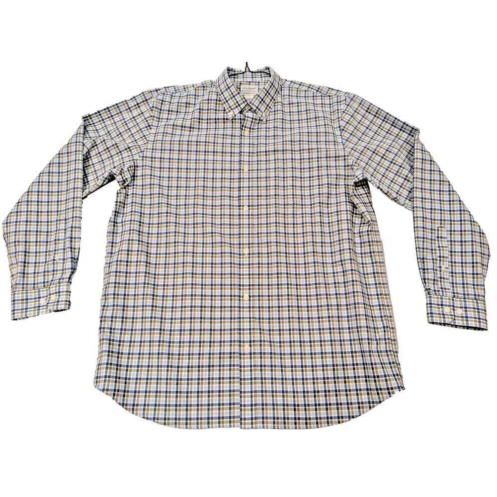 VTG. LL Bean Mens Sz: L Traditional Fit Button Down Shirt Plaid Cotton Pristine! - Picture 9 of 16